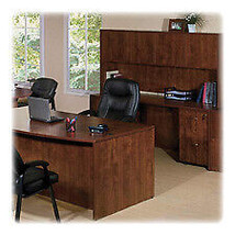 Lorell LLR69411 Desk Shell, 48 in. x 24 in. x 29.5 in., Cherry - $202.57