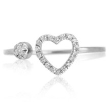 Rings for Women, Heart Diamond Ring, 10k Solid Gold, Natural Diamonds - £237.28 GBP