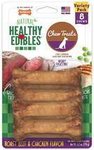 Nylabone Healthy Edibles Chews Roast Beef and Chicken Flavor Petite 8 count Nyla - £16.92 GBP