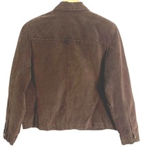 St. John’s Bay Washable Leather Jacket Shacket Full Zip Long Sleeve Brow... - £24.91 GBP