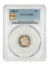 1908-D 10C PCGS MS62 - $229.16