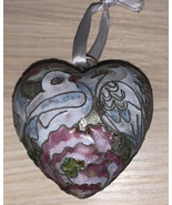 Two Dove Enamel Metal Heart Shape Ornament - £7.03 GBP
