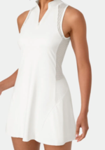 Halara Size Medium White Mesh Trim Zip 2-Piece Dress, Shorts, Pockets - £19.65 GBP