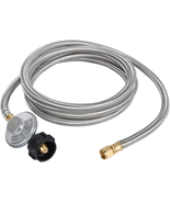 12FT Stainless Braided Propane Regulator with Hose,Universal Grill Regul... - $57.15 CAD