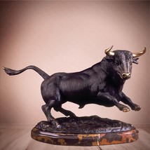 Soher Figure Bronze Bull Base marble Gold French New brand Spain - £1,241.80 GBP