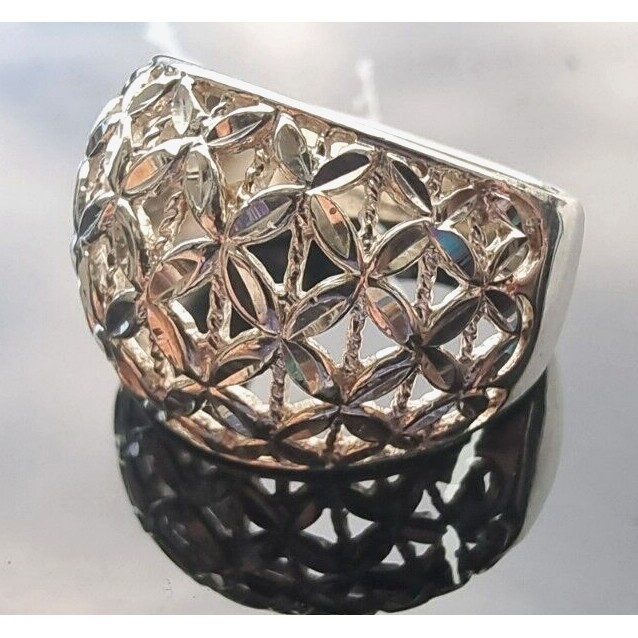 Jcm 925 Sterling Silver Diamond Cut Filigree Ring Size 7 At Item image 7