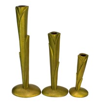 William Harvey 1992 Studio Gold Gilt Candlesticks Candle Holders Set of 3 - £73.40 GBP