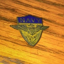 Vintage Original Wwii Usn Pilot Training V-5 Sterling Insignia Pin Navy Usa - £39.86 GBP