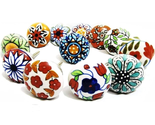 12 Pcs Set Dotted Ceramic Cabinet Colorful Knobs Furniture Handle Drawer... - $20.06