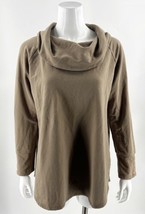 Soft Surroundings Tunic Top Size Large Brown Cowl Neck Solid Stretch Womens - £35.05 GBP