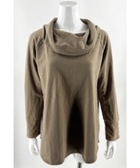 Soft Surroundings Tunic Top Size Large Brown Cowl Neck Solid Stretch Womens - £35.30 GBP