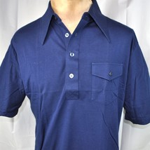 Sears Kings Road Vintage Camisa Botón Xl Alto Xl Hombre Mariposa Cuello Azul - £28.56 GBP