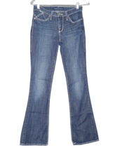 Rock &amp; Republic Kasandra Blue Stretch Flap Pocket Embroidered Jeans Womens Sz 4 - £14.85 GBP