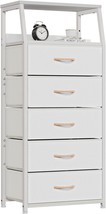 The Furnulem White Dresser With Five Drawers Is A Sturdy Steel-Framed Ve... - $90.93