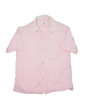 Vintage Van Heusen Shirt Mens M Pink Loop Collar Short Sleeve Picnic But... - £56.94 GBP