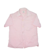 Vintage Van Heusen Shirt Mens M Pink Loop Collar Short Sleeve Picnic But... - £57.67 GBP