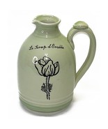 Maple Syrup Jug Le Sirop D&#39;Érable Green Porcelain Black Flower Quebec Ca... - £19.76 GBP