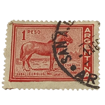 Argentina Stamp 1 peso Criollo Horse Issued 1959 Canceled Ungraded Single - £5.47 GBP