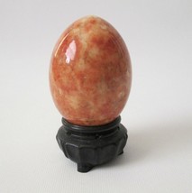 Vintage Orange Agate Egg With Base Mineral Stone 2 1/2 Inches - £19.76 GBP