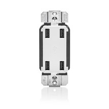 Leviton USB4P-W 4.2-Amp High Speed 4-Port USB Charger, White - £39.22 GBP