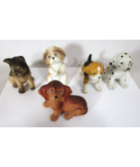 Vintage Lot 5 Porcelain Homco Puppy Figurines Spaniel Dalmatian Beagle S... - $24.74