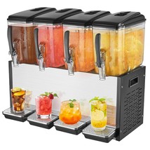 VEVOR Commercial Beverage Dispenser 12L x 4 Tanks Cold Juice Ice Drink Dispenser - $13,979.75 MXN