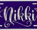 Engraved Custom Personalized Name Car Tag Diamond Etched Purple License ... - $21.79
