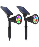 Lapeort Solar Spotlights, 2-in-1 Colored Adjustable 7LED Wall, Landscape... - $54.18 CAD