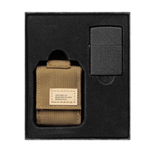 Zippo - Tactical Coyote Molle Pouch and Black Crackle Lighter Gift Set - 49401 - £31.60 GBP