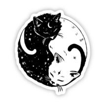 Yin and Yang cat sticker - $73.50 MXN