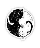 Yin and Yang cat sticker - $72.64 MXN