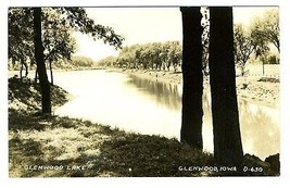 Glenwood Lake Real Photo Postcard Glenwood Iowa - £8.56 GBP