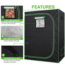 24&quot;&quot;X48&quot;&quot;X60&quot; Hydroponic Grow Tent With Observation Window And Floor Tra... - £87.92 GBP