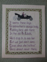 Mounted GRANDMOTHER&#39;S ALWAYS BUSY...Counted Cross Stitch - 8&quot; x 10&quot; - £6.35 GBP