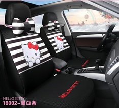 Hello Kitty Cartoon Car Seat Covers Set Universal Car Interior White col... - $169.99