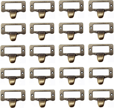 Dd-Life 20Pcs Antique Iron Label Frame Card Holder Cup Pull Handle Drawe... - £12.09 GBP