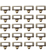 Dd-Life 20Pcs Antique Iron Label Frame Card Holder Cup Pull Handle Drawe... - £12.07 GBP