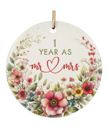1 Years As Mr &amp; Mrs 2025 Ornament 1st Anniversary Wreath Christmas Gifts... - $15.79