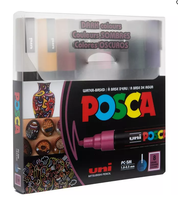 Dark Uni Posca Paint Markers - 8 Piece Set - $44.54