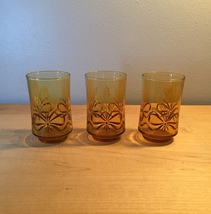 Vintage 70s Libbey Golden Wheat amber juice glasses- set of 3 image 2