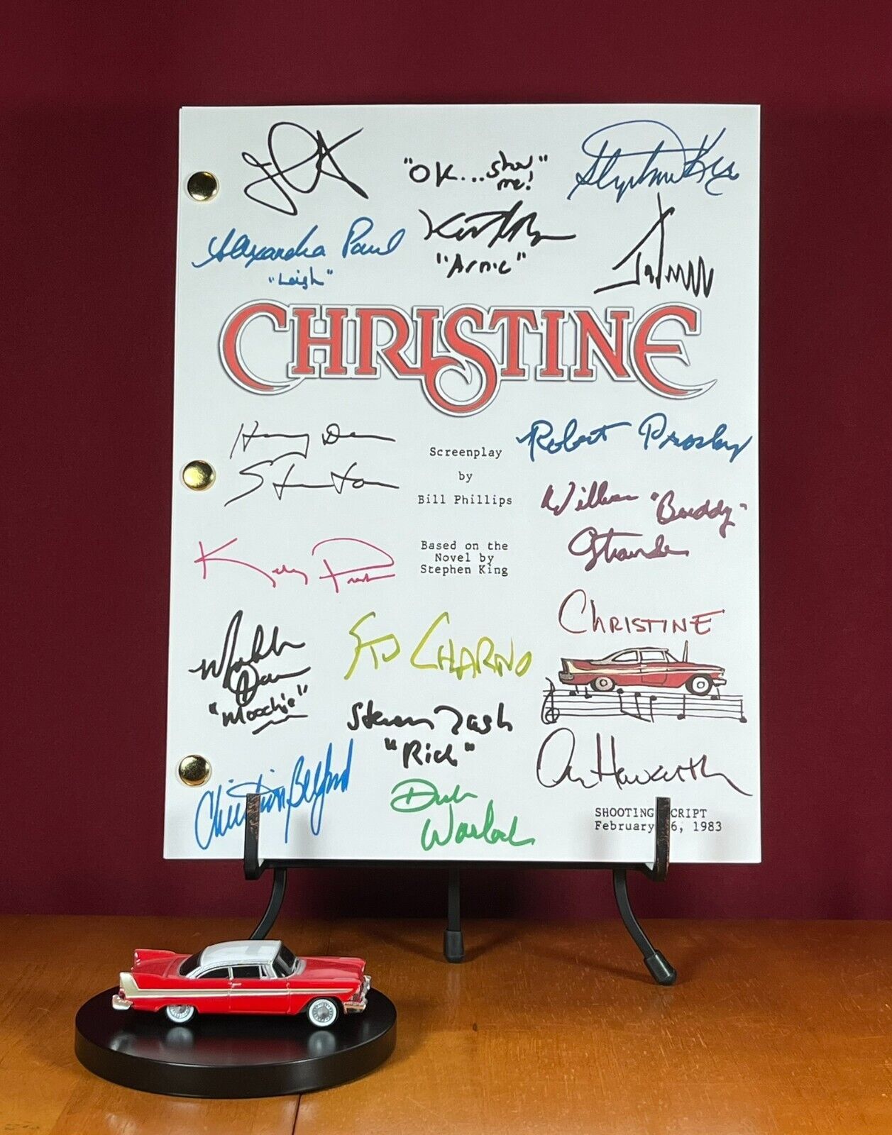 Christine Script Signed - Autograph Reprints - 135 Pages - Stephen King - $24.99