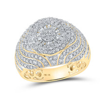 10kt Yellow Gold Mens Baguette Diamond Cluster Ring 2 Cttw - £1,805.00 GBP