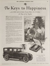 1925 Print Ad Studebaker Big Six Sedan 7-Passenger Family &amp; Christmas Tree  - £19.82 GBP