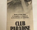 Club Paradise Tv Guide Print Ad Robin Williams Twiggy TPA5 - £4.74 GBP
