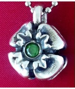 Star Knights Sterling Silver Flower Pendant with Stone and Reverse Silve... - £79.13 GBP