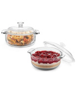 Baker&#39;s Basics 2 Piece Glass Casserole Baking Dish Set with Glass Covers - €132,11 EUR