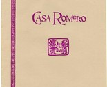 Casa Romero Mexican Restaurant Menu Richmond Virginia - £14.24 GBP