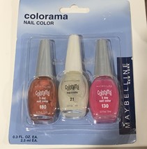 Maybelline Colorama 3pc Nail Color Polish - 180, 21, 130 - 0.3 oz each - $24.65