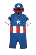 Captain America Wetsuit w/Hood Kids Disney Store Boys Swimsuit Nwt Size 2T - £18.92 GBP