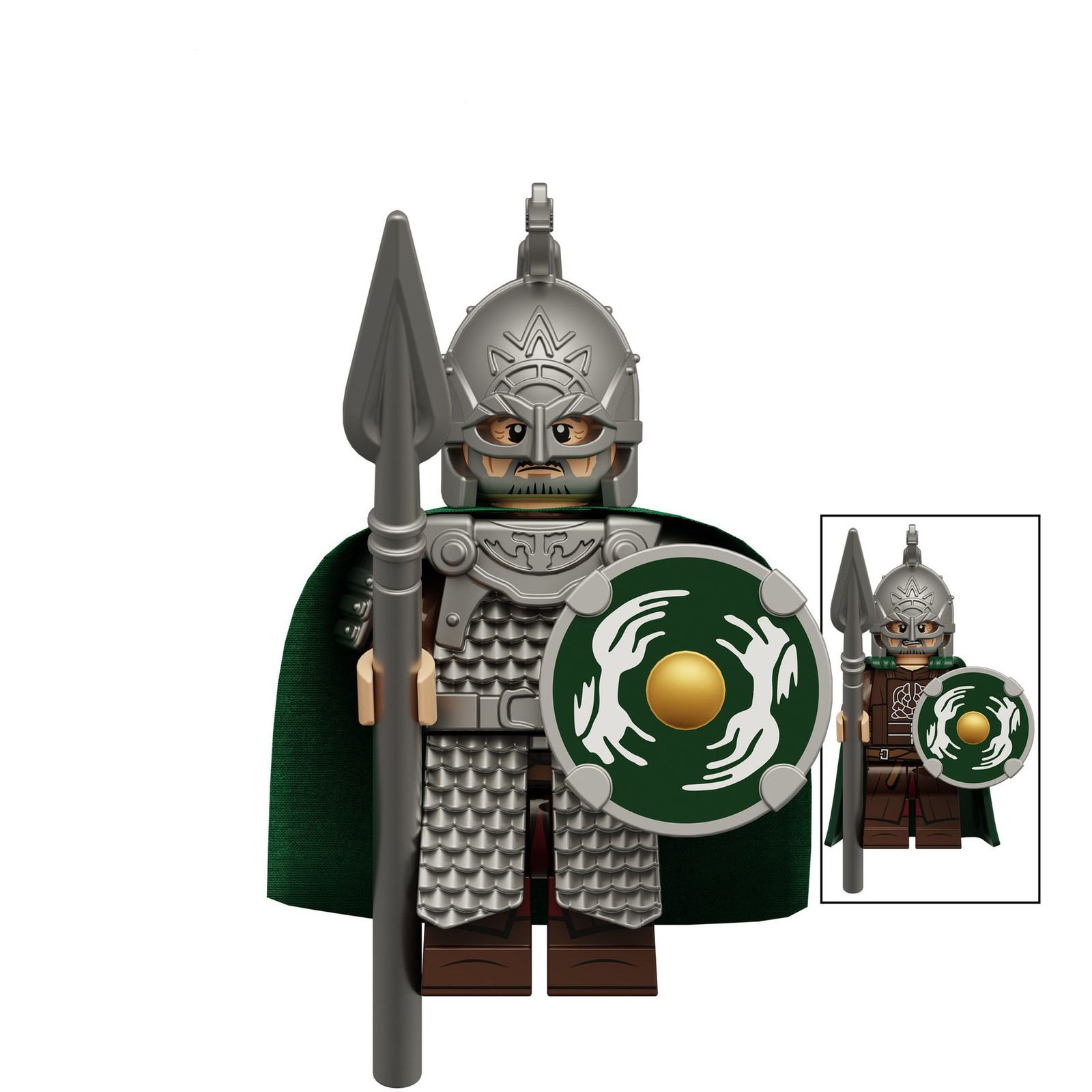 LOTR Inspired Rohan Spearman Soldier Custom Minifigure - Action Figures